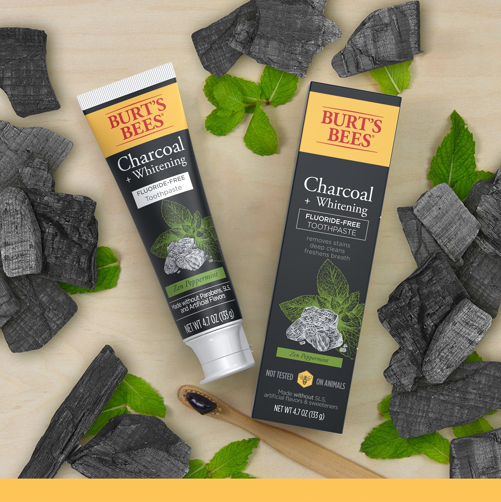 Charcoal + Whitening Zen Peppermint Toothpaste Fluoride-Free