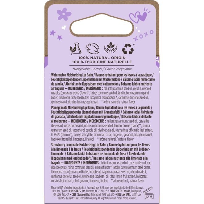 Sweet Valentine Moisturizing Lip Balm 3 Pack