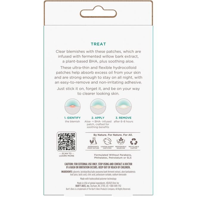 Clear & Balanced Herbal Blemish Patches - back package
