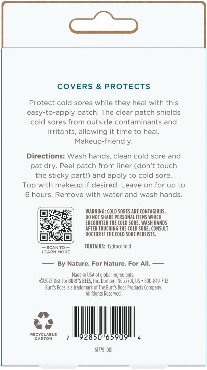 Cold Sore Healing Patch - back package