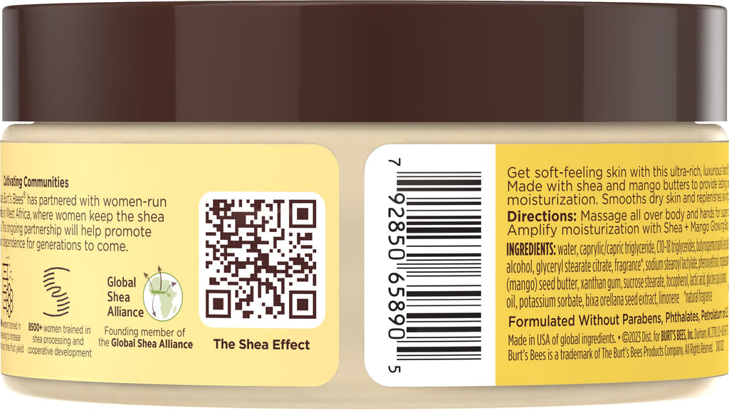 Shea & Tropical Mango Hand & Body Butter, 6.5 oz - side